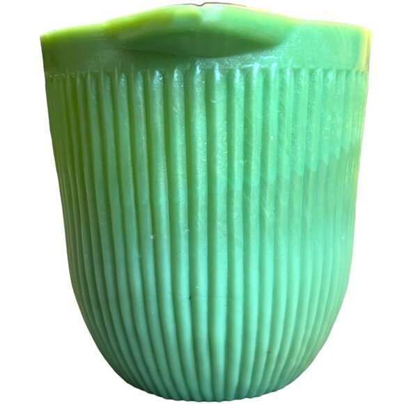 Vtg Fire-King Jadeite Ribbed Sugar Bowl Green Milk Glass Double Handled READ - Picture 6 of 15